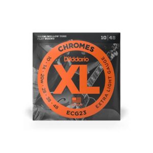 d addario ecg23 chromes flat wound electric guitar strings 02