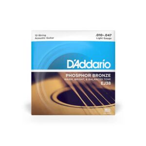 d addario ej38 12 string phosphor bronze acoustic guitar strings 002