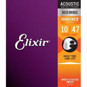 elixir acoustic nanoweb 80/20 bronze extra light