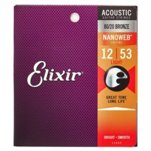 elixir acoustic nanoweb 80/20 bronze light ( 12 53 )