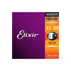 elixir acoustic nanoweb 928 phosphor bronze custom light ( 11 52 )