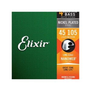 elixir bass nanoweb 4 string long scale med ( 45 105 )